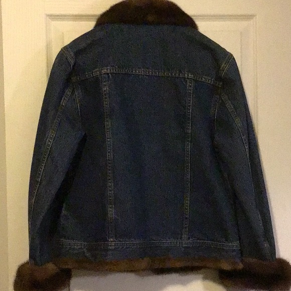 Jean jacket with mink size large - Picture 3 of 7